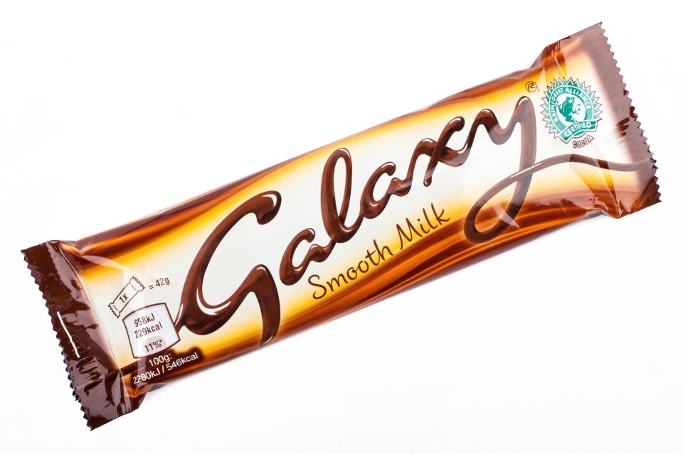 Unopened Galaxy Smooth Milk chocolate bar.