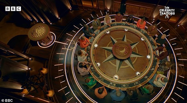 The clip, which aired on BBC One, saw Claudia welcome the famous faces to the roundtable for the very first time