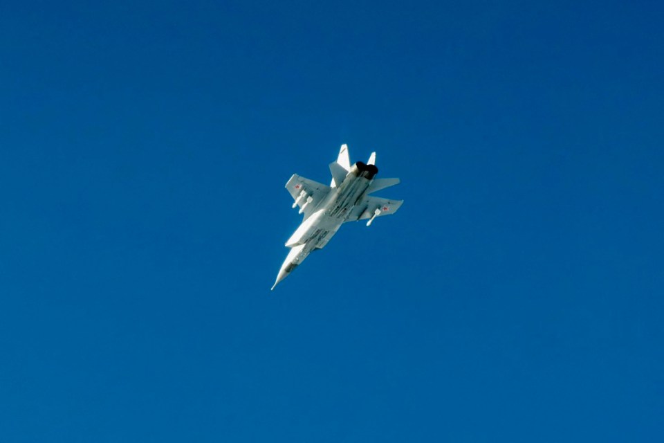 This September 19, 2025 Hand Out image released by the Swedish Airforce shows a Russian MIG-31 fighter jet flying above the Baltic sea after violating Estonian air space. Three Russian MiG-31 fighters violated Estonian airspace over the Gulf of Finland on Friday, Estonia said, triggering complaints of a dangerous new provocation from the EU and NATO. Sweden and Finland scrambled rapid reaction aircraft, a spokesman for the Supreme Headquarters Allied Powers Europe (SHAPE) told reporters. (Photo by Forsvarsmakten / HANDOUT / AFP) / RESTRICTED TO EDITORIAL USE - MANDATORY CREDIT "AFP PHOTO / SOURCE / BYLINE" - HANDOUT - NO MARKETING NO ADVERTISING CAMPAIGNS - DISTRIBUTED AS A SERVICE TO CLIENTS (Photo by FORSVARSMAKTEN/HANDOUT/AFP via Getty Images)