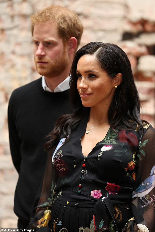 Prince Harry and Meghan at the Bristol Old Vic theatre in 2019. Queen Elizabeth II had been patron of the National Theatre for 45 years before she passed the baton onto Meghan