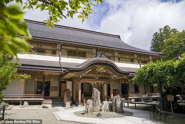 The temple, located in the mountains of Koyasan in Japan's Wakayama Prefecture, is a UNESCO World Heritage Site