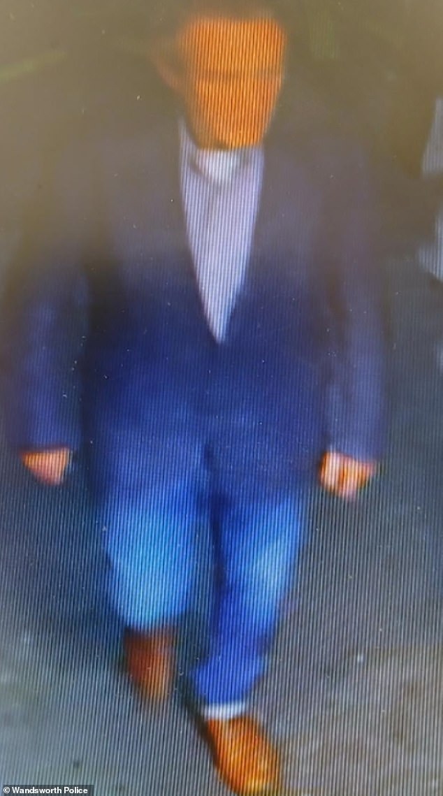 John was last captured leaving the Alma hotel at around 2am on CCTV (pictured), dressed in a blue blazer and brown shoes. Both his family and police believe that he may have attempted to board a train back home to Liverpool via public transport in central London