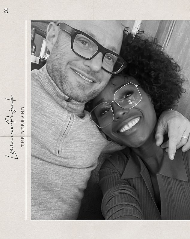 Pictured: Lorraine Pascale and Dennis O'Brien. Lorraine shared her memories of her 'perfect day' marrying the 'man of her dreams' in an 'amazing Vivienne Westwood gown' in an account published in British Vogue magazine
