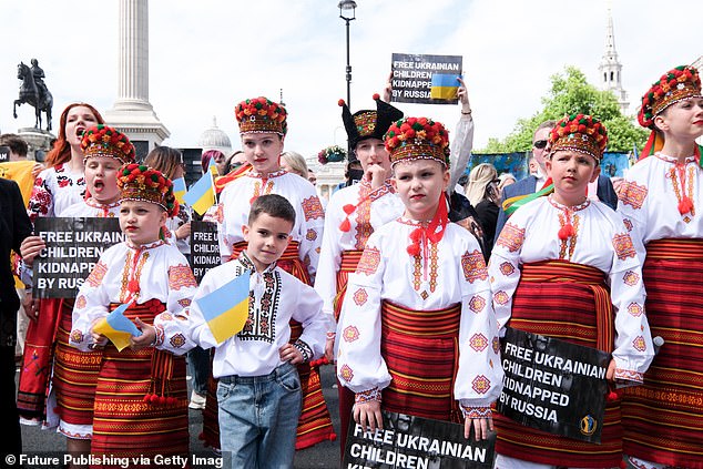 March in London for abducted Ukrainian children, June 2025