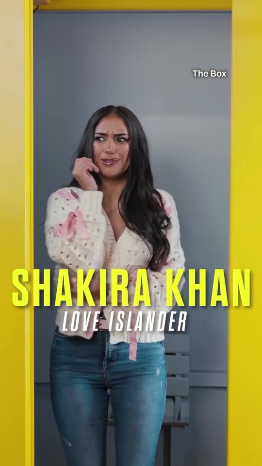 Shakira Khan, a Love Islander, looking concerned.