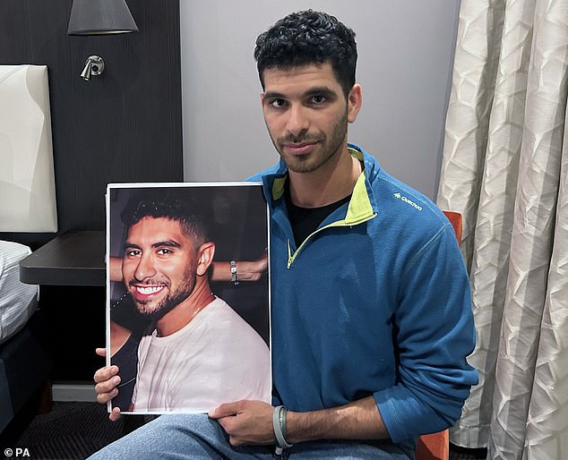 Ilay David (above) whose brother Evyatar (seen in the picture) is still being held by Hamas, said 'the UK has chosen to hand Hamas and its accomplices the greatest prize'