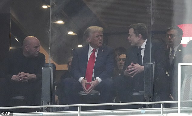 In a powerful moment, Donald Trump and Elon Musk put aside their bitter public feud to unite in the president's private box