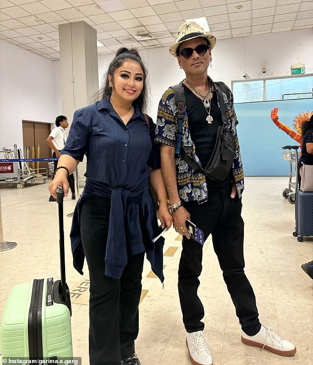 Garg is survived by his wife of 23 years, costume designer Garima Saikia Garg (L, pictured April 2), and their son Gautam Garg