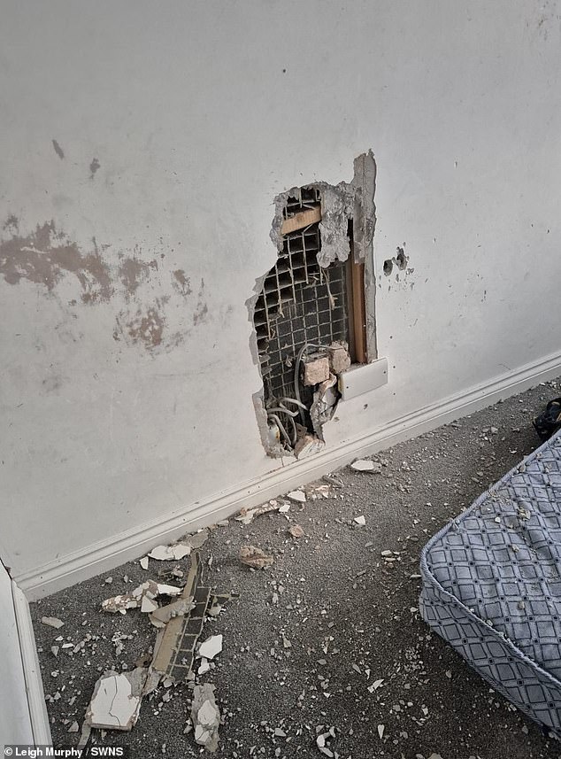 Steven eats sand, mud and his bedroom walls even exposing electrical wires