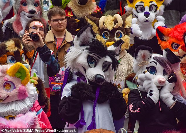 Quadrobics' fans insist they are not furries. Pictured above is a file photo of a London Furs meet-up in February 2023