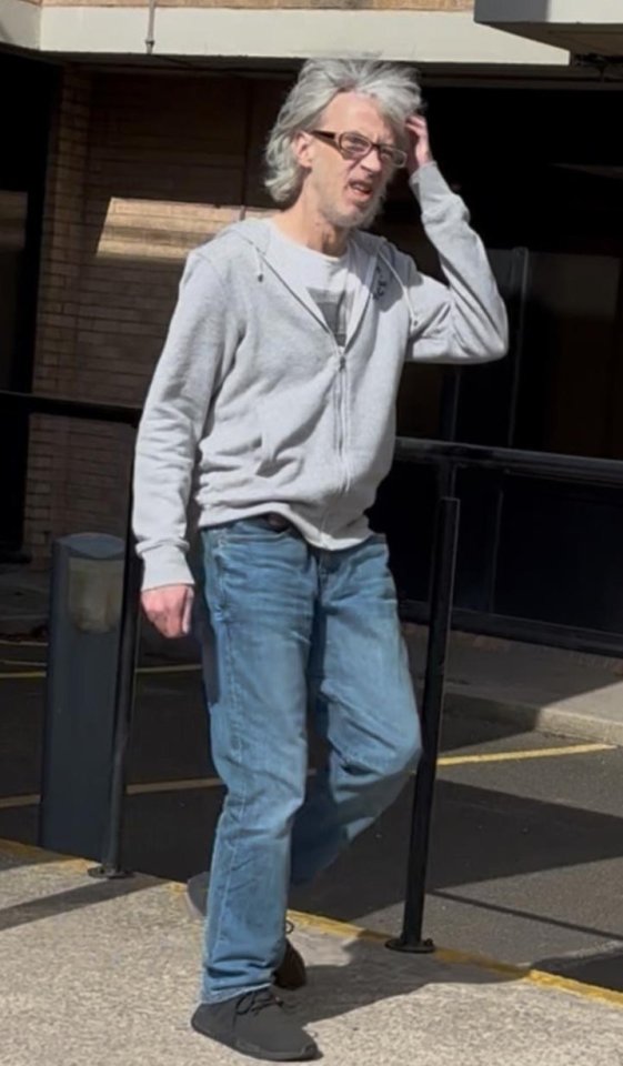 Darren Humphreys leaving Workington Magistrates' Court after being found guilty of six charges of theft and one charge of common assault.
