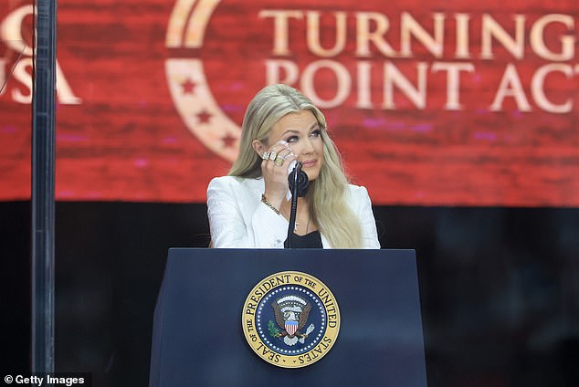 Elsewhere in her speech, she revealed that throughout their marriage Charlie would write her love notes with the question: 'How can I better serve you as a husband?'