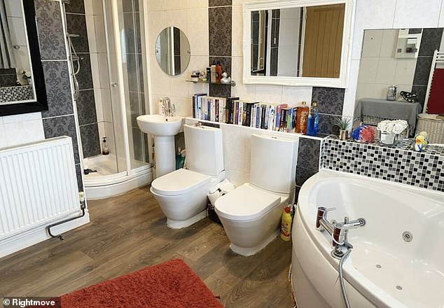 Snaps of the property, which was listed on Rightmove by Miller Evans Estate Agents, showed that all wasn't as it seems, as people spotted two loos just inches apart from one another in the main bathroom