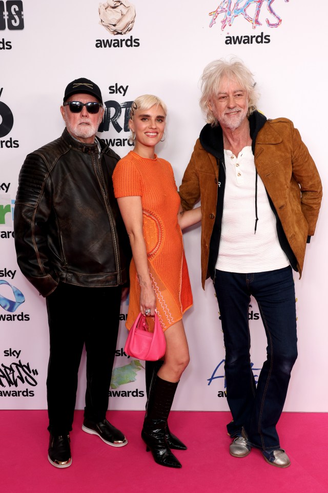 Roger Taylor, Tigerlily Taylor, and Bob Geldof attending the Sky Arts Awards.