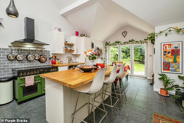 Homeowners in the Surrey district of Waverly have seen more than £40,000 added to the value of their properties since last July. Pictured: A seven-bed detached home in Godalming is on the market for £1.25m