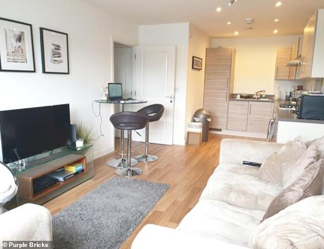 Bromley homes have increased by 8 per cent since July 2024. Pictured: A one-bed apartment on the market for £290,000