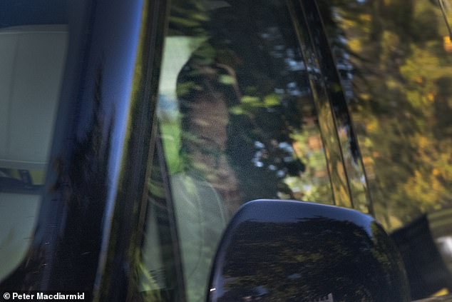 Sarah, Duchess of York, is glimpsed in the back of a Range Rover as she is driven from Royal Lodge at Windsor on Monday 22 September 2025