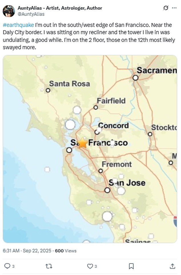 People on social media said they felt their apartments shake from the force of the quake