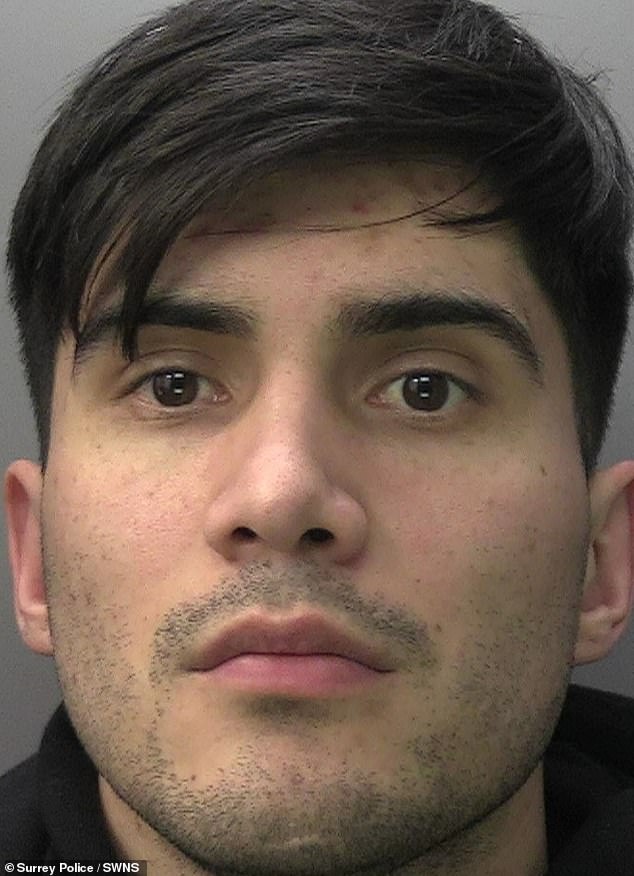 On December 11, officers stopped the thieves while travelling in a red Hyundai on Fulham Palace Road in London. Eduardo Marquez (pictured), the driver of the getaway car, had filled his pockets with jewellery and watches from burglaries committed earlier that day