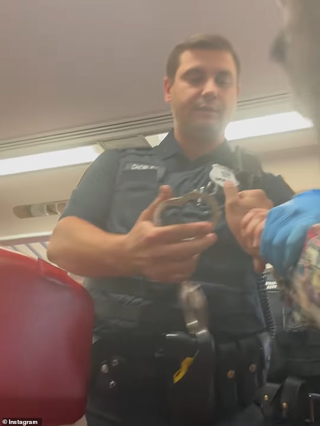 In the clip, O'Keefe was heard repeatedly asking officers why he was being  deatined, as one told him: 'You're being disorderly'