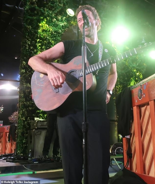 The bride and groom hired the ultimate wedding singer with Coldplay frontman Chris Martin crooning his band's hit Yellow for the couple's first dance