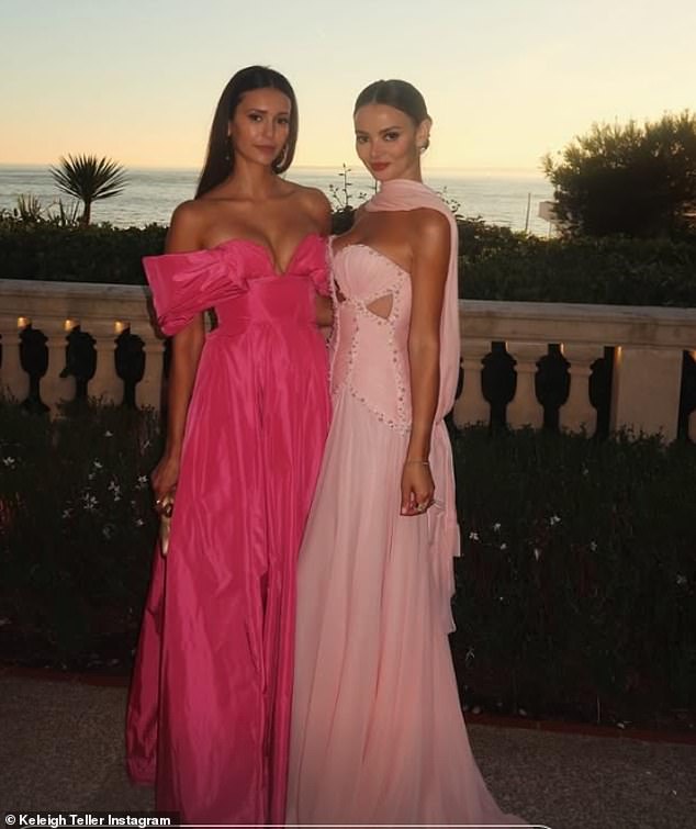 The guests dressed to match the glitzy surroundings with Keleigh shared snaps of her stunning pink strapless gown, with her pal Nina Dobrev coordinating in a bright pink number
