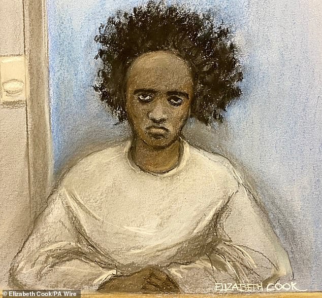 A court drawn image of Axel Rudakubana on December 18, 2024