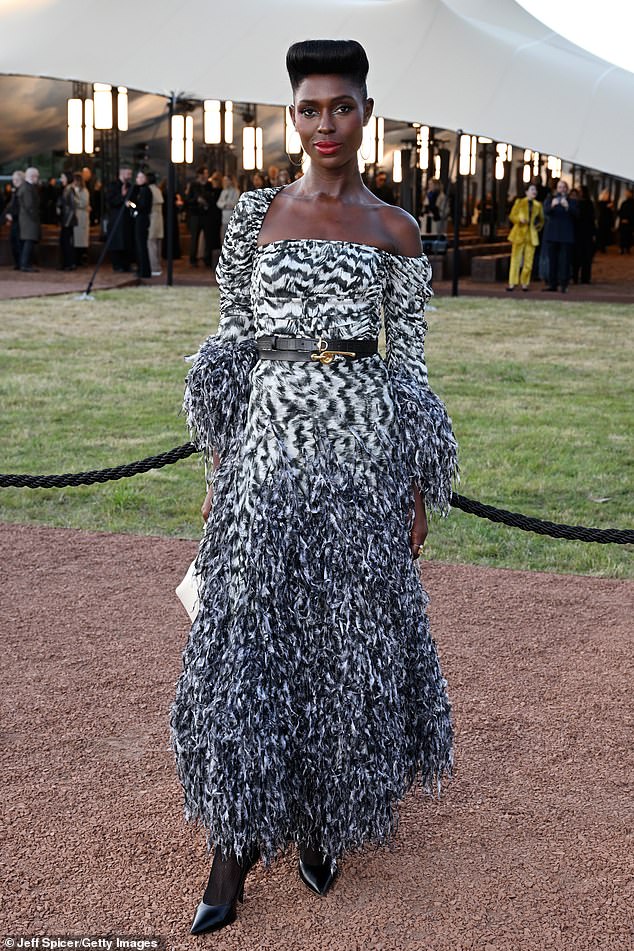 While actress Jodie Turner-Smith put on an equally arresting display as she arrived at the star-studded runway show