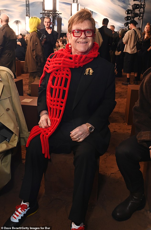 And musical legend Elton John - who wrote the music for the West End production of The Devil Wears Prada - looked in cheerful spirits as he also attended the show