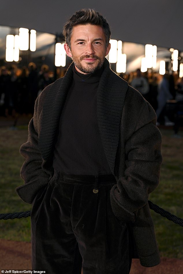 Bridgerton and Wicked star Jonathon Bailey put on yet another swooning display in a dark turtleneck and velvet trousers with a baggy woollen jacket