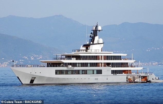 Spielberg's $250 million superyacht, where the couple were vacationing over the weekend
