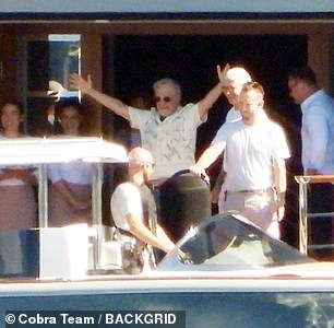 Spielberg, 78, greeted her with his arms open wide before he gave her a warm hug