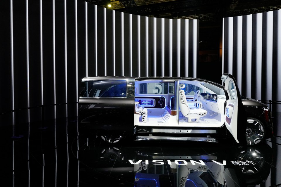 Mercedes-Benz Vision V concept vehicle on display at the Shanghai Auto Show.
