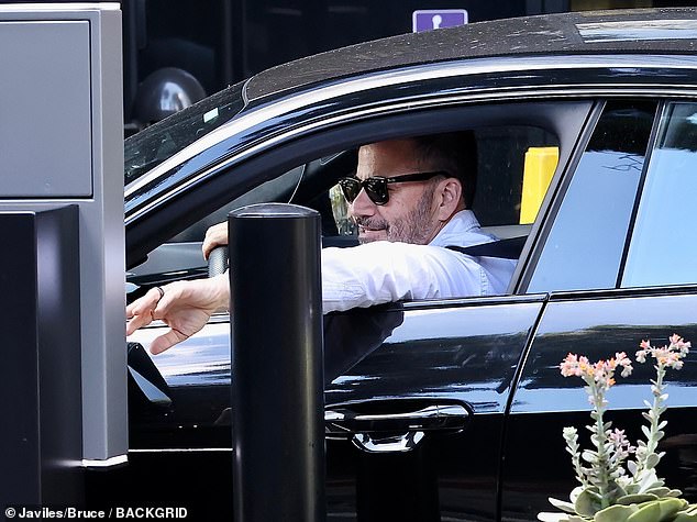 Kimmel is seen driving in Los Angeles on Friday