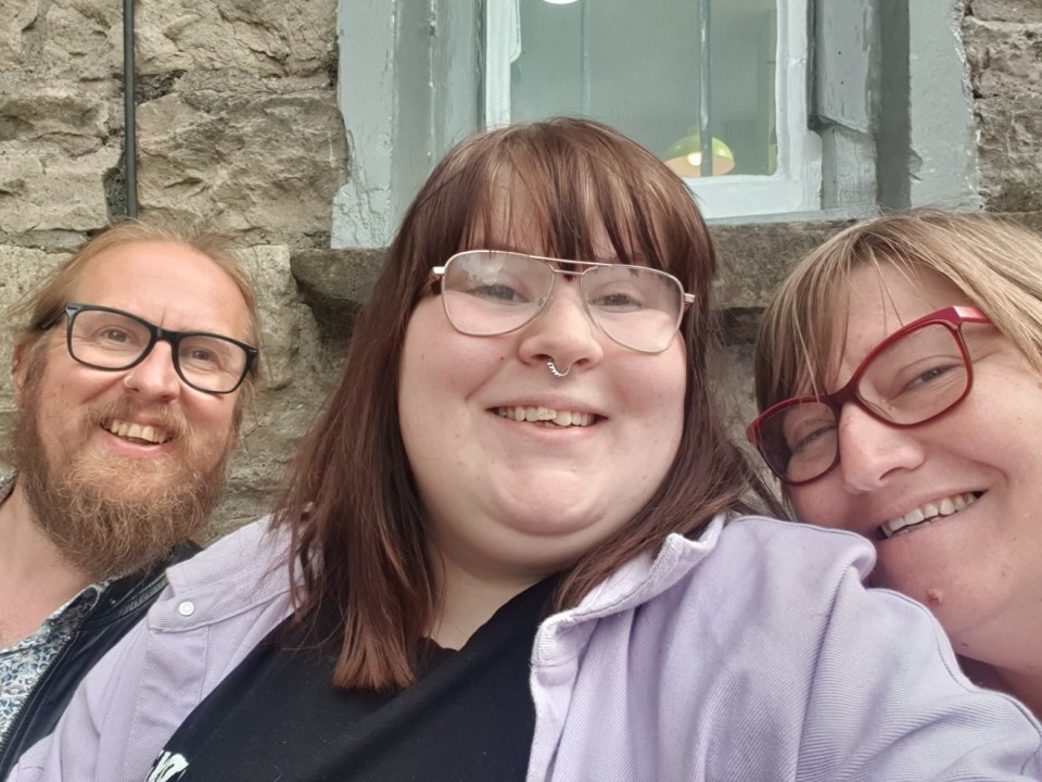 Zoe Nunn with her parents, Mark Nunn and Louise Nunn.