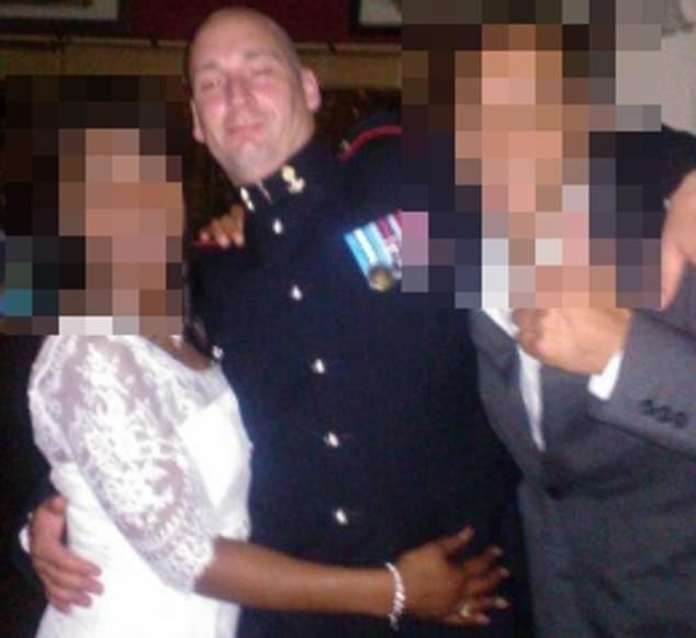 She was sexually assaulted by her superior, Battery Sergeant Major Michael Webber (pictured, centre), who pinned her down, put his hand between her legs and tried to kiss her at a work social event