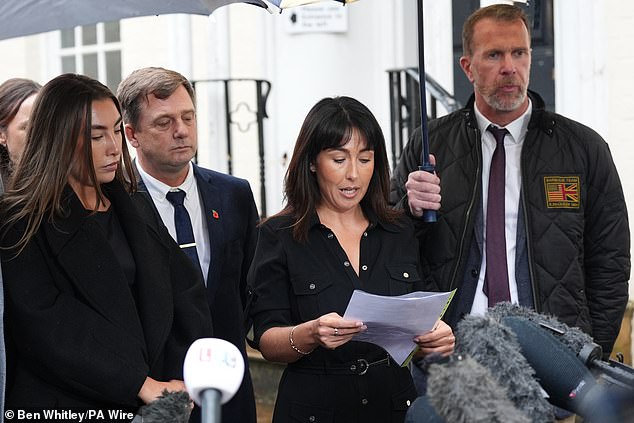Leighann never expected to become such a tenacious voice for change. Yet multiple young women have confided in her about their own experiences of assault. Pictured: Leighann, second right, with her husband Anthony Beck, second left, and daughter Emilli Beck, left, outside court after Jaysley's inquest concluded in February
