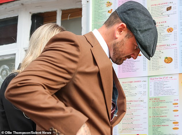 By the time Jaysley reached Larkhill, as a gunner in the Royal Artillery, she had entered a relationship with George Higgins (pictured outside her inquest), eight years her senior and formerly her college trainer