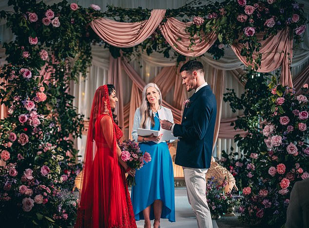 The pair exchanged their vows but were forced to film the heartfelt scene multiple times so producers could get enough footage