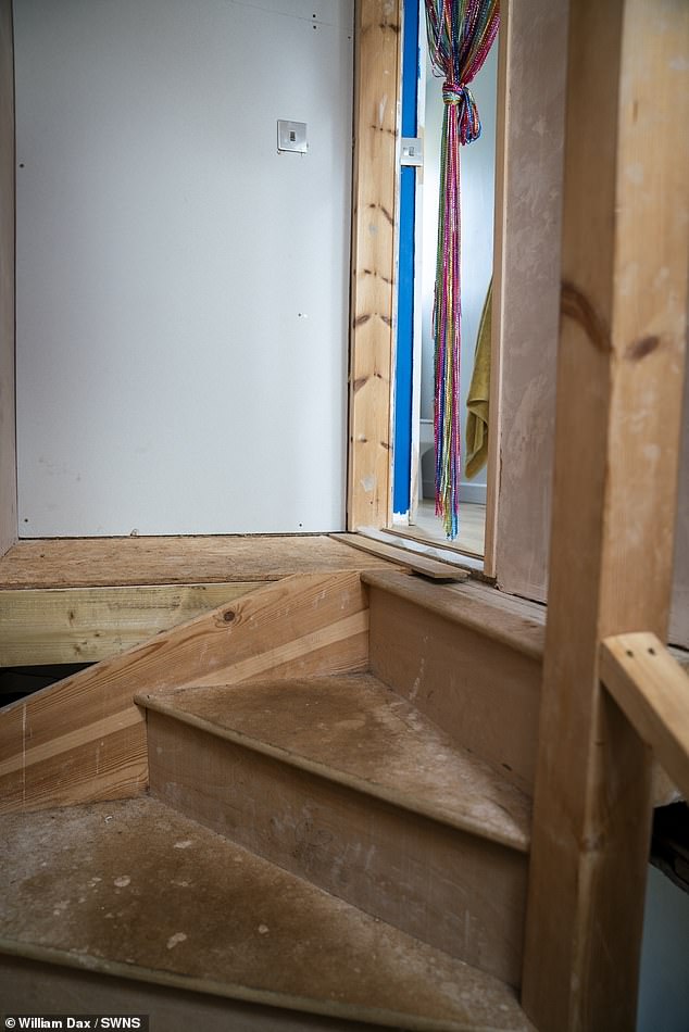 The unfinished work in the family's loft after paying £36,000 to convert it for their two disabled children