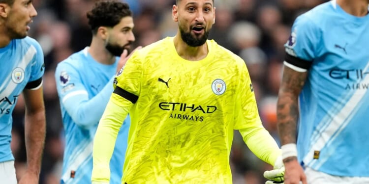 Gianluigi Donnarumma plays entire Man City clash in cheap replica shirt as he 'copies Andre Onana'
