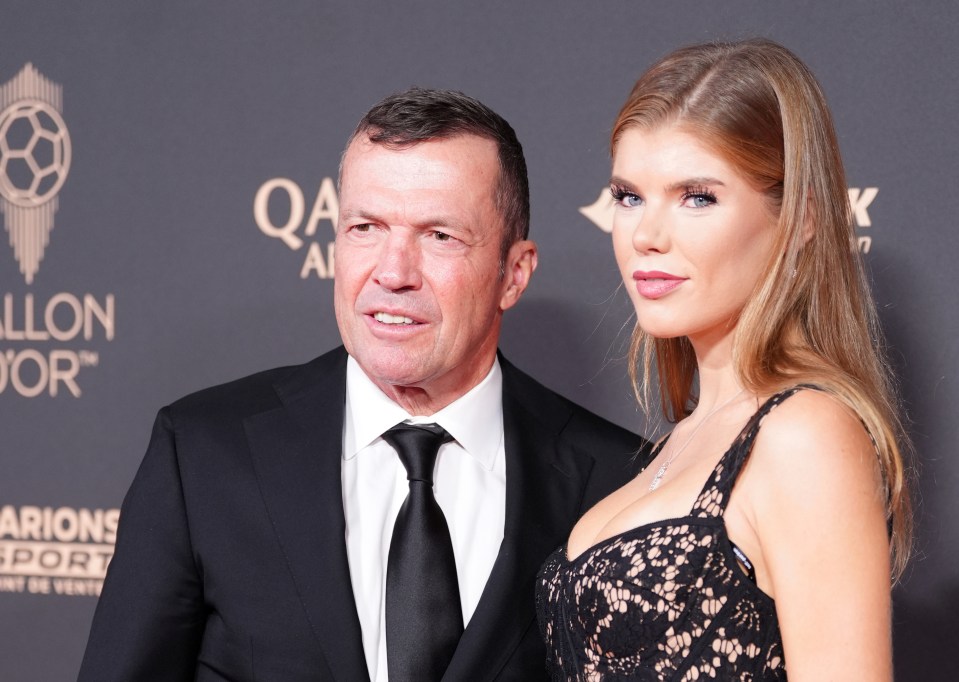 Lothar Matthaus and Theresa Sommer at the Ballon d'Or awards ceremony.