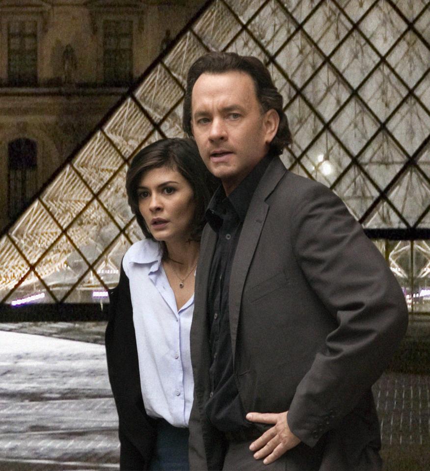 Audrey Tautou and Tom Hanks in *The Da Vinci Code*.