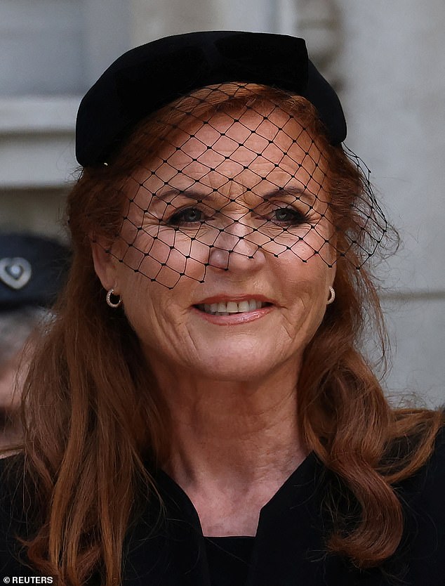 The Duchess of York (pictured at the Duchess of Kent's funeral at Westminster Cathedral on September 16) has been dropped as patron by multiple charities after her Jeffrey Epstein email