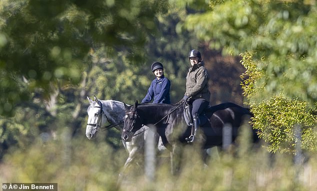Prince Andrew was seen on September 22 taking a ride in Windsor Great Park in Berkshire