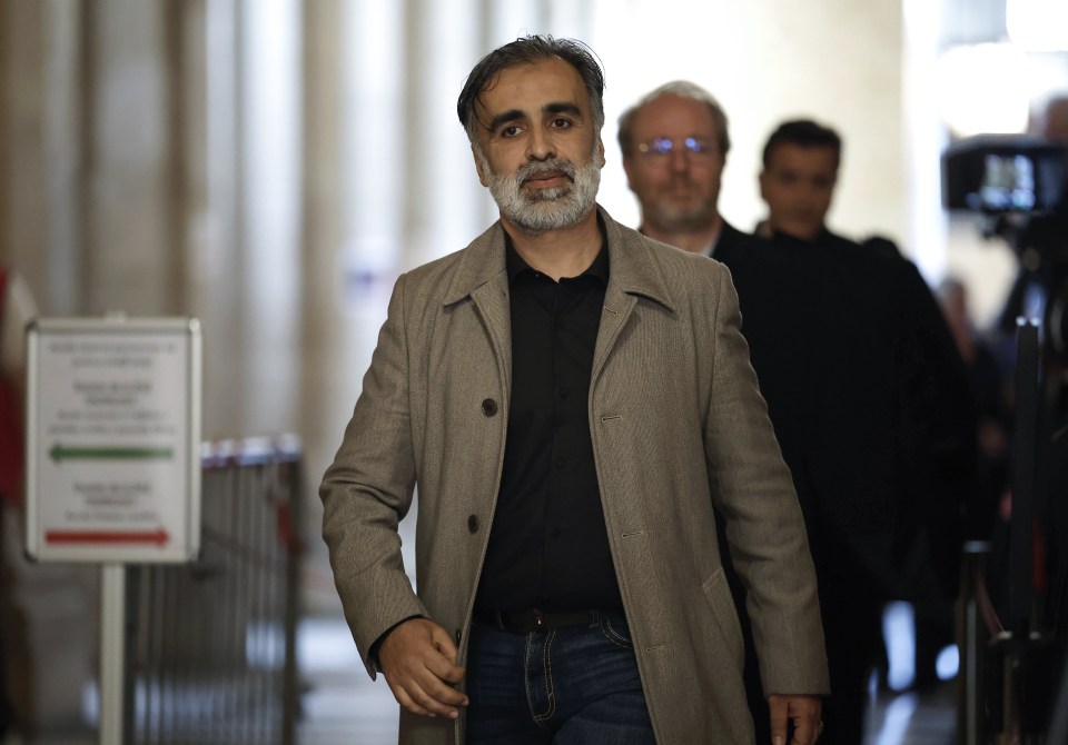 Defendant Abderrahmane Ouatiki arrives at the Paris Courthouse for the trial related to the armed robbery of Kim Kardashian.
