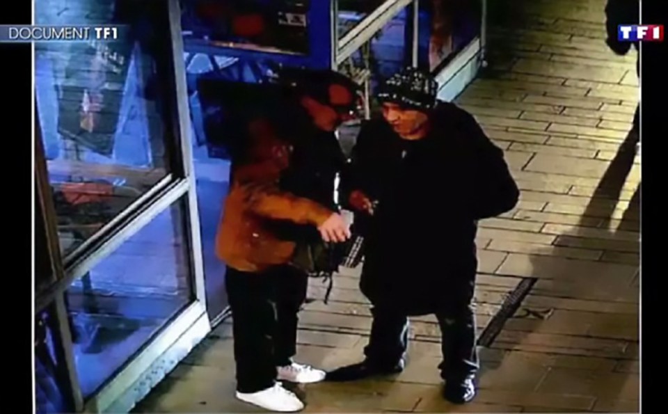 CCTV footage showing two suspects involved in the Kim Kardashian robbery.