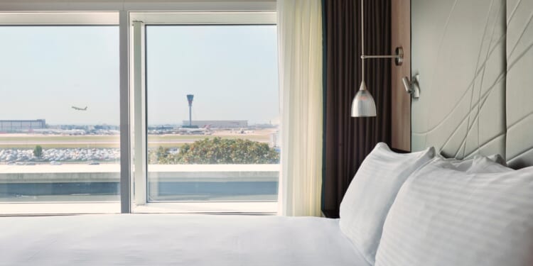 The UK airport hotel where you can watch planes take off from the bed