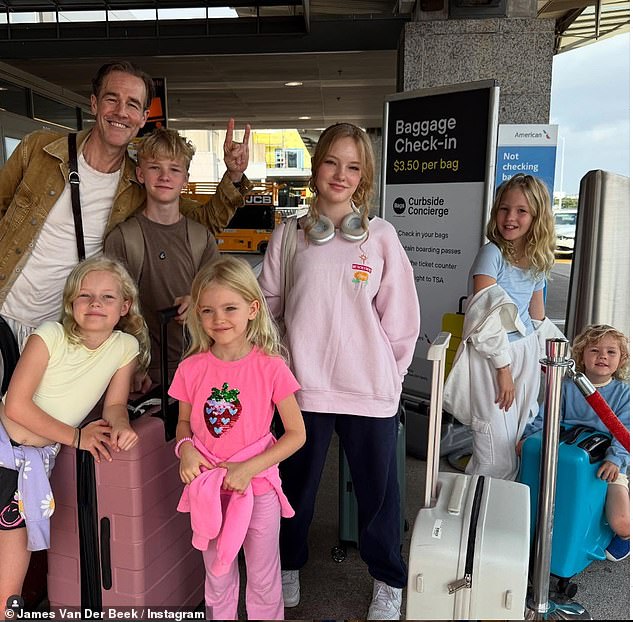 James and Kimberly are parents to Olivia, 14, Emilia, eight, Annabel, ten, Gwendolyn, six, Joshua, 12, and Jeremiah,three