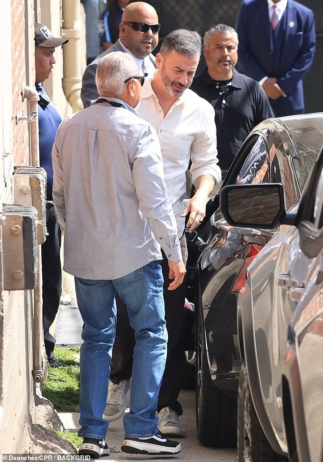 *EXCLUSIVE* Hollywood, CA    Talk show host Jimmy Kimmel entered through the back door to avoid news cameras outside his front gate as he made his return to Jimmy Kimmel Live.  Pictured: Jimmy Kimmel  BACKGRID USA 23 SEPTEMBER 2025   USA: +1 310 798 9111 / usasales@backgrid.com  UK: +44 208 344 2007 / uksales@backgrid.com  *UK Clients - Pictures Containing Children Please Pixelate Face Prior To Publication*